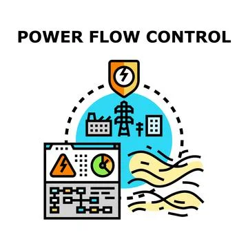 Power flow control global energy system management Illustrazione stock