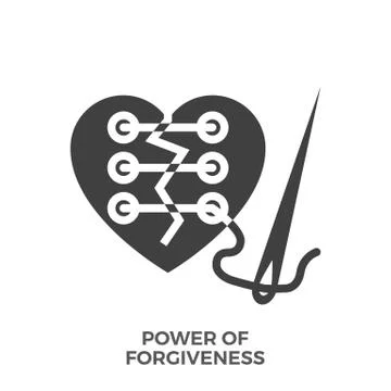 Power of Forgiveness Glyph Vector Icon. Stock Illustration