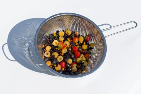 Power fruit in colander Stock Photos