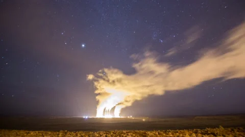 Power Generating Station Time Lapse Night Stock-Footage 39720596