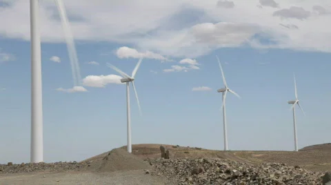 Power Generating Windmills Stock Footage 530291
