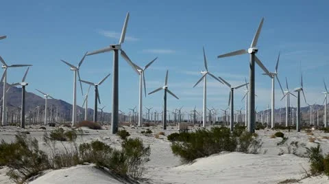 Power Generating Windmills Stock Footage 10901134