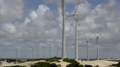 Power Generating Windmills Stock Footage 51185061