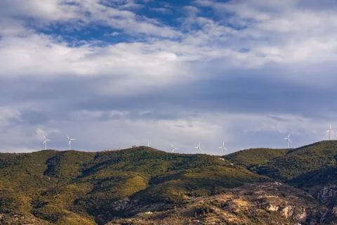 Power generating windmills Foto stock