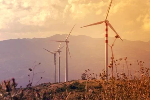 Power Generating Windmills 스톡 사진