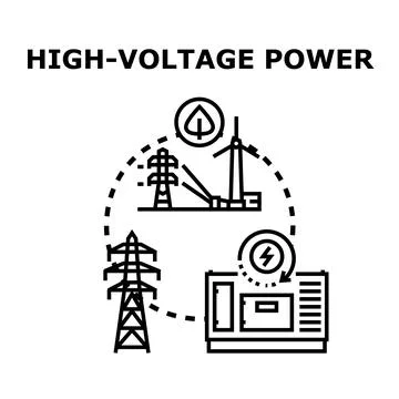 Power generation and transmission network concept Stock Illustration