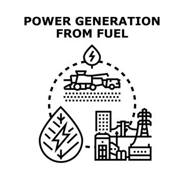 Power generation from biomass and renewable fuel sources Stock Illustration