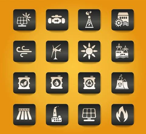 Power generation industry icons Stock Illustration