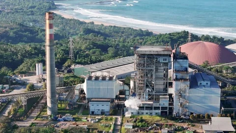 Power generation industry symbolizing electricity, industrial, environmental Video stock 342958722
