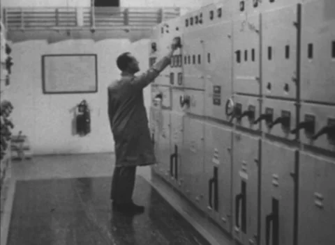 Power Generation Plant (interior scenes) 1948 Stock Footage 153457731