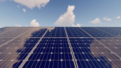 Power generation by solar panels Stock Illustration