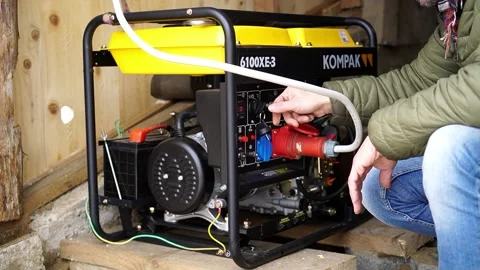 Power generator  7 kw start with sound Stock Footage 167616488