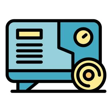 Power generator icon vector flat イラスト素材