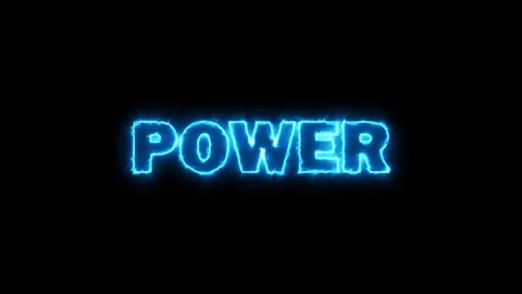 Power glowing neon text animation Stock Footage 277014463