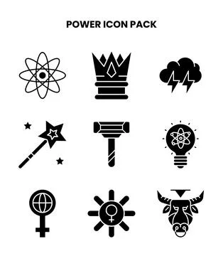 Power Glyph Graphics Icons Pack Illustrazione stock