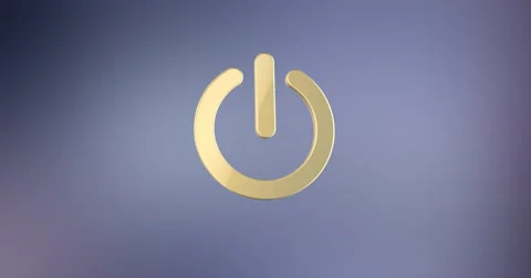 Power ON Gold  3d Icon Stock-Footage 67208252