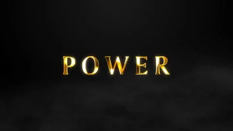 Power Gold Text Animation | 4K Shiny Metallic Title Effect | Bold Cinematic Text Stock Footage 307993802