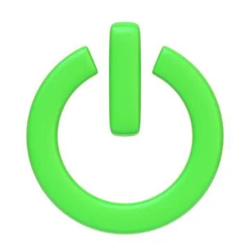 Power On green button isolated on white background 스톡 일러스트