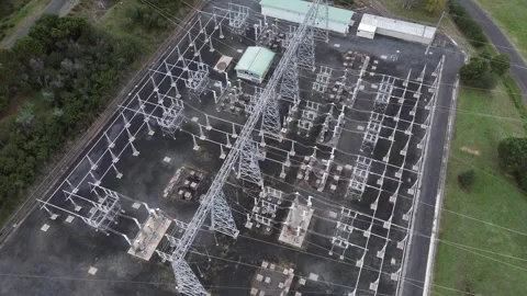 Power grid from aerial perspective Vidéo 334906779