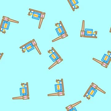 Power grid biomass energy vector seamless pattern Stock Illustration