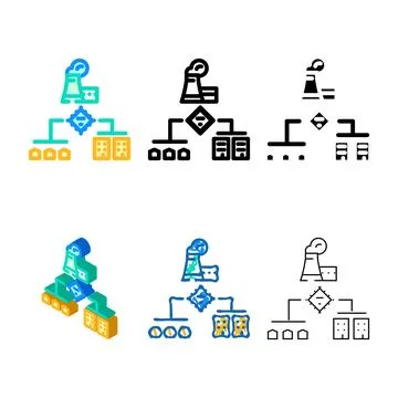 Power grid efficient color forms icon vector Stock Illustration