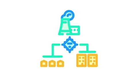 Power grid efficient color icon animation Vídeo Stock 327265511