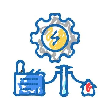 Power grid efficient icon doodle illustration Illustrazione stock