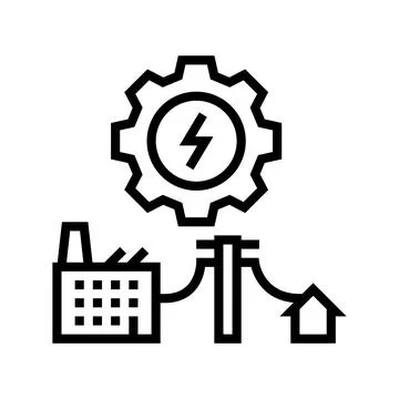 Power grid efficient line icon vector illustration Illustrazione stock