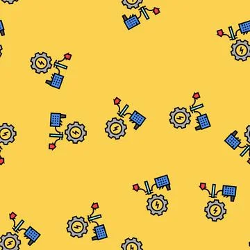 Power grid efficient vector seamless pattern Illustrazione stock