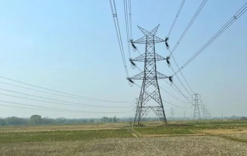 Power Grid in the field Stock-Fotos