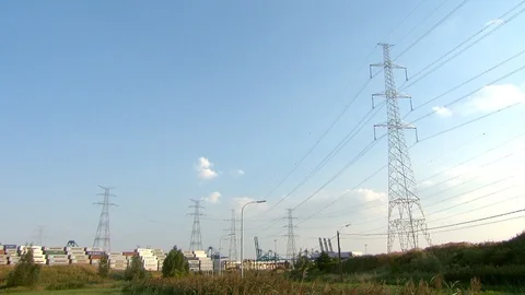 Power Grid Lines Stock Footage 85842990