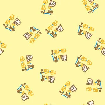 Power grid nuclear energy vector seamless pattern Illustrazione stock