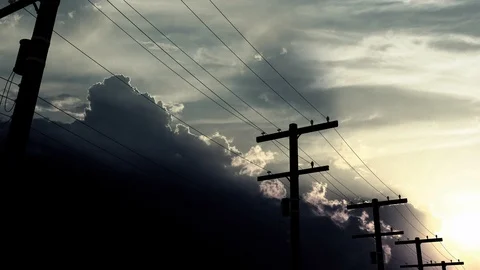 Power grid structures, pylon tower. 	 Vidéo 90098729