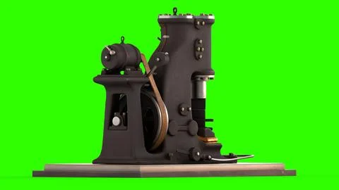 Power hammer with green background Stock Illustration