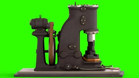 Power hammer with green background Stock Illustration