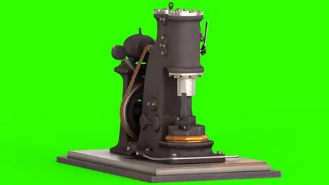 Power hammer with green background Stock Illustration