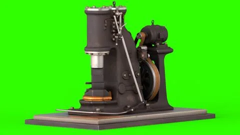 Power hammer with green background Stock Illustration
