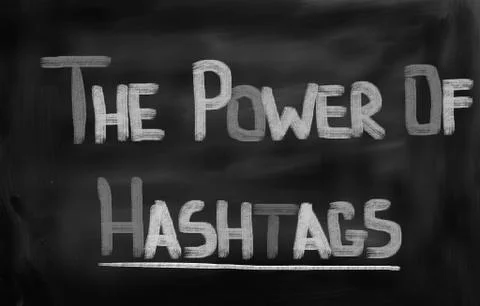 The power of hashtags concept Illustrazione stock