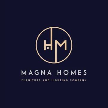 The Power of a HM Letter  Logo Initial letter hm, mh, m, h elegant Stock Illustration