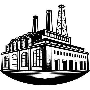 Power house clean vector white background no te Stock Illustration
