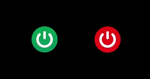 On off Power icon animation on green screen background. power button animation c Stock Footage 336902918
