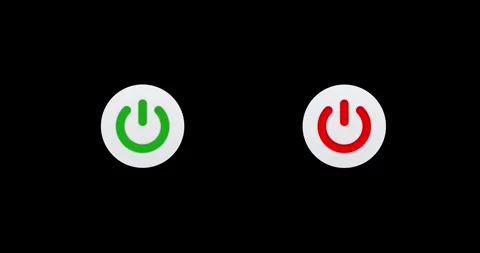 On off Power icon animation on green screen background. power button animation c Stock Footage 336902919