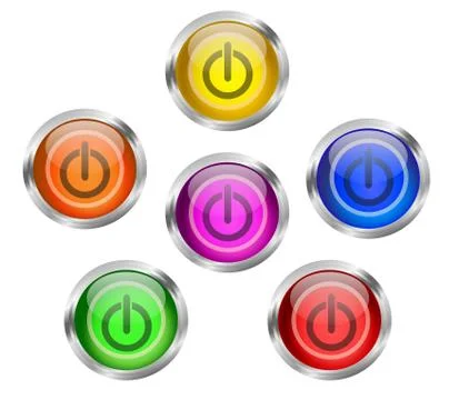 Power icon button Stock Illustration