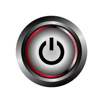 Power off icon button Stock Illustration