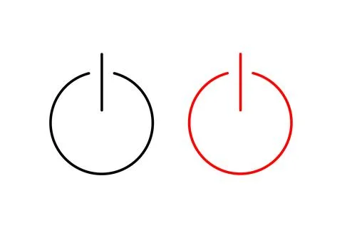 Power icon collection. Power button, power off symbol. Sign switch vector. Stock Illustration