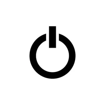 Power Icon In Flat Style Vector For Apps, UI, Websites. Black Icon Vector Stock Illustration