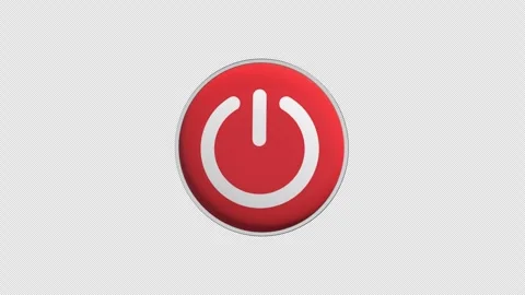 Power Off Icon Loop With Alpha Channel 4K Stock Footage 304891116