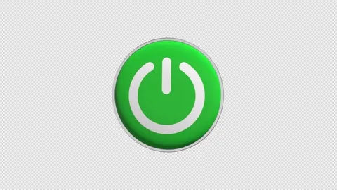 Power On Icon Loop With Alpha Channel 4K Stock Footage 304891199