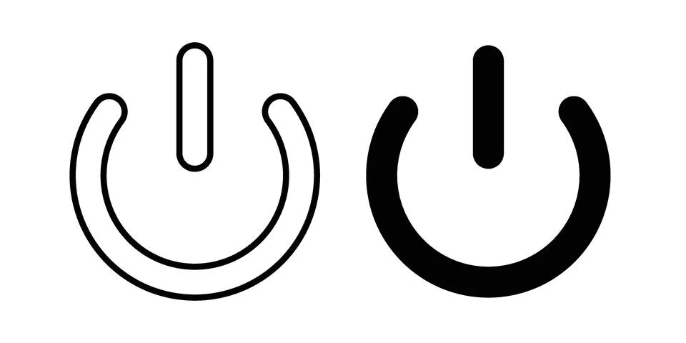 Power icon set modern line and solid style collection. 스톡 일러스트