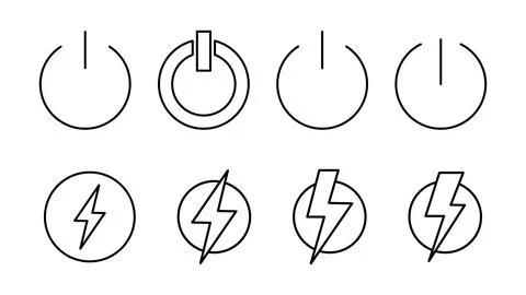 Power icon set. Power Switch Icon. Electric power Stock Illustration